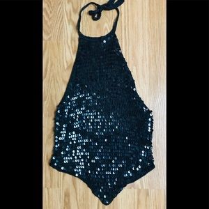Sequin halter top